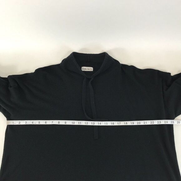 Ava & Viv Mock Neck Pullover Sweater Women's 2X Black Stretch Knit Drawstring - Picture 7 of 11